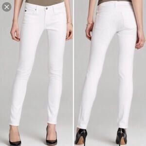 Ag Adriano Goldschmeid The Stilt Cigarette Jeans Low Rise Skinny White Sz 26